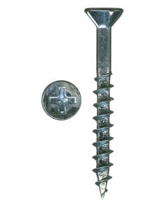 # 9-10 X 3" Phillips Flat Head With Nibs under Head Coarse Thread Zinc Plated Screws (# 8 Head O.D.) Sold In Each
