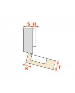 Concealed Hinge Salice 110° Opening Knock-in (dowels) Soft-close Positive Angled Assemblies PN: C7R6ZD6