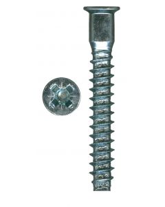 M7-0 X 50MM Pozi Flat Head Confirmat Fine Thread Blunt Point Zinc Plated Screws  Sold In Box 2000