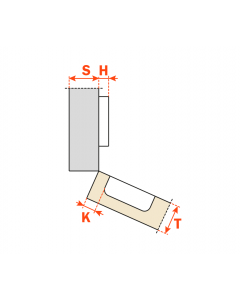 Concealed Hinge Salice 94° Opening Knock-in (dowels) Self-close Positive Angled Assemblies PN: C2RBT99