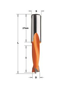 2 Flute Dowel Drill 5.1x27x57.5 10x27mm LH Sold As Each