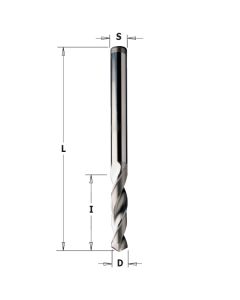 Solid Carbide Twist Drills "V" Point 120° Sharpening D 2mm I 25mm L 50mm LH S 2mm Sold As Each