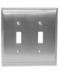 Satin Nickel 8-9/32" [210.06MM] 2 Toggle Wall Plate by Amerock sold in Each - 36501-G10