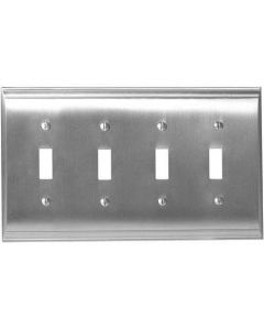 Satin Nickel 11-5/8in. [294.90MM] 4 Toggle Wall Plate by Amerock sold in Each - 36503-G10 - Discontinued