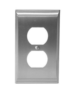 Satin Nickel 7-9/32" [185.00MM] 2 Plug Outlet Wall Plate by Amerock sold in Each - 36508-G10