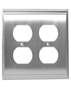 Satin Nickel 8-9/32in. [210.06MM] 4 Plug Outlet Wall Plate by Amerock sold in Each - 36509-G10 - Discontinued