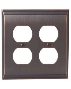 Oil Rubbed Bronze 8-9/32in. [210.06MM] 4 Plug Outlet Wall Plate by Amerock sold in Each - 36509-ORB - Discontinued