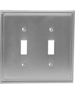 Satin Nickel 8-9/32" [210.06MM] 2 Toggle Wall Plate by Amerock sold in Each - 36515-G10