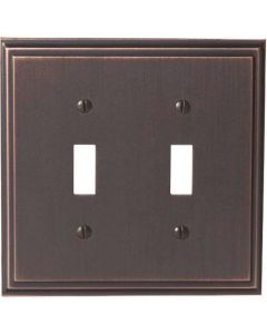 Oil Rubbed Bronze 8-9/32" [210.06MM] 2 Toggle Wall Plate by Amerock sold in Each - 36515-ORB