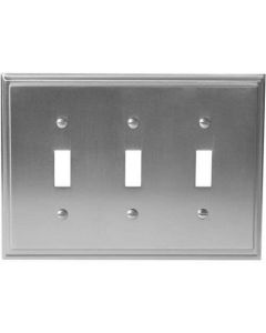 Satin Nickel 9-27/32" [250.00MM] 3 Toggle Wall Plate by Amerock sold in Each - 36516-G10