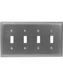 Satin Nickel 11-5/8in. [294.90MM] 4 Toggle Wall Plate by Amerock sold in Each - 36517-G10 - Discontinued