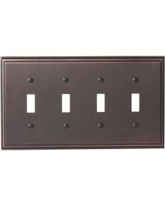Oil Rubbed Bronze 11-5/8in. [294.90MM] 4 Toggle Wall Plate by Amerock sold in Each - 36517-ORB - Discontinued