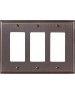 Oil Rubbed Bronze 9-27/32" [250.00MM] 3 Rocker Wall Plate by Amerock sold in Each - 36520-ORB