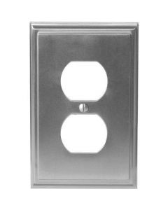 Satin Nickel 7-9/32" [185.00MM] 2 Plug Outlet Wall Plate by Amerock sold in Each - 36522-G10