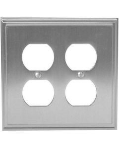 Satin Nickel 8-9/32in. [210.06MM] 4 Plug Outlet Wall Plate by Amerock sold in Each - 36523-G10 - Discontinued