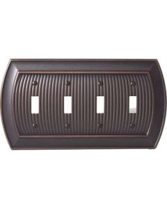 Oil Rubbed Bronze 11-5/8in. [294.90MM] 4 Toggle Wall Plate by Amerock sold in Each - 36531-ORB - Discontinued