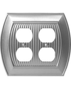 Satin Nickel 8-9/32in. [210.06MM] 4 Plug Outlet Wall Plate by Amerock sold in Each - 36537-G10 - Discontinued