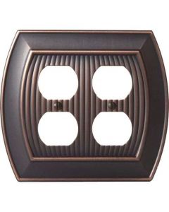 Oil Rubbed Bronze 8-9/32in. [210.06MM] 4 Plug Outlet Wall Plate by Amerock - 36537ORB - Discontinued