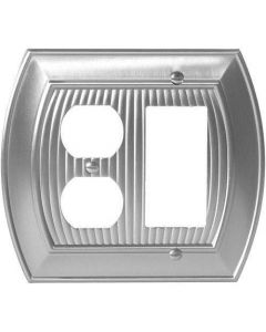 Satin Nickel 8-9/32in. [210.06MM] 1 Rocker 2 Plug Wall Plate by Amerock sold in Each - 36539-G10 - Discontinued