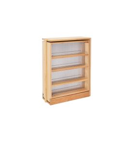 9" Base Filler Pull-Out With Adjustable Shelves and Stainless Steel Panel Natural, SKU: 433-BF-9C