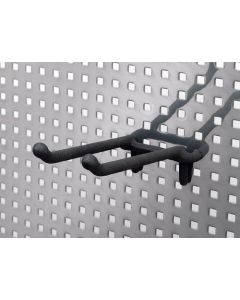 6" Double Hook Black