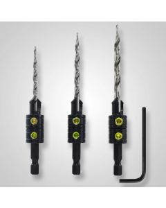 44300 – Snappy® 3 Piece Tapered Drill Countersink Set