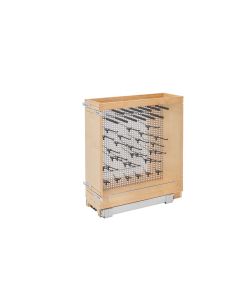 8" Base Organizer With Stainless Steel Panel and Blum Soft-Close Natural, SKU: 444-BCSC-8SS