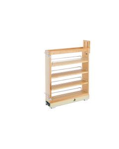 5" Base Organizer with ball bearing soft-close slides for 9" Full Height Base Cabinet Natural, SKU: 448-BCBBSC-5C