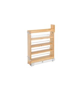 5" Base Organizer with Blum soft-close slides for 9" Full Height Base Cabinet Natural, SKU: 448-BCSC-5C