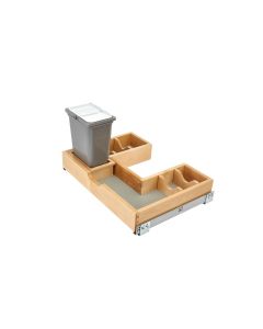 25-5/8" Bottom Mount Under Sink Pullout U-Shape Organizer Bathroom/Vanity Clear Finish Maple, SKU: 486-30VSBSC-BM-1