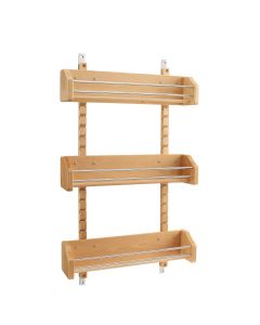 Adjustable Door Mount Spice Rack with 3 Bins for 21" Wall Cabinet Natural 4ASR-21