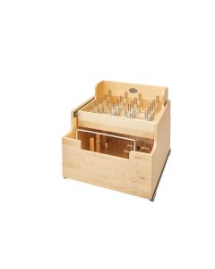 Natural Maple Two-Tier Cookware Organizer for 24" base cabinet with Blum MOVENTO, SKU: 4CW2-24SC-1