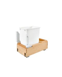 Single 35 Quart Bottom Mount Wood Pull-Out Waste Container White, SKU: 4WC-15DM1