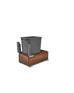 Single 35 Quart Bottom Mount Walnut Wood Pull-Out Waste Container Orion Gray, SKU: 4WC-WN-15DM1-SC