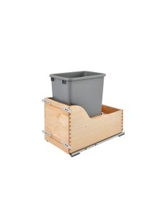 Single 35 Qt.Wood Bottom Mount Waste Container Kit With Blum Tandem Natural, SKU: 4WCSC-1535SM-1