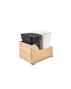 Double Waste Soft-close Maple Pullout with Compo+ bin Black and White Waste Container, SKU: 4WCSC-1835CKBK-2