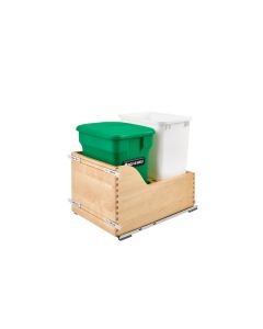 Double Waste Soft-close Maple Pullout with Compo+ bin Green and White Waste Container, SKU: 4WCSC-1835CKGR-2