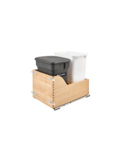 Double Waste Soft-close Maple Pullout with Compo+ bin Orion Gray and White Waste Container, SKU: 4WCSC-1835CKOG-2