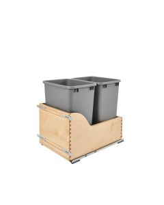 Double 35 Qt. Waste Container Kit for Inset with Soft-Close Natural, SKU: 4WCSC-1835DMND-2