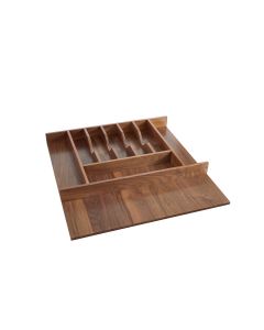 Cut-To-Size Insert Walnut Cutlery Organizer for Drawers 21-1/8" x 22" x 2-3/8", SKU: 4WCT-WN-3SH