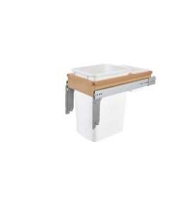 Single 35 Quart Wood Top Mount Waste Container for 1.625" Face Frame White, SKU: 4WCTM-12DM1-162