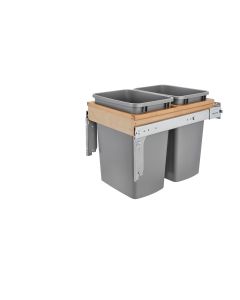 Wood Top Mount Waste Container for Inset Doors Maple, SKU: 4WCTM-18INDM-2