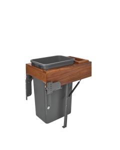 Single Top Mount Rev-A-Motion™ Walnut 50 Quart Waste Containers Orion Gray, SKU: 4WCTM-WNRM-1850DM-1