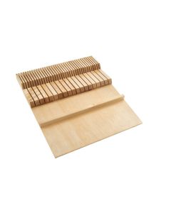 Cut-To-Size Insert Natural Wood Double Knife Block for Drawers 18-1/2" x 22" 1-15/16" 4WDKB-1