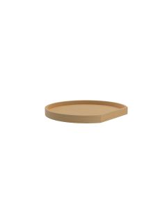 20" D-Shape Wood Lazy Susan -Single, non-drilled With Bearing/Stop Natural, SKU: 4WLS201-20-BS52