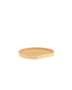 22" D-Shape Wood Lazy Susan -Single, non-drilled With Bearing/Stop Natural, SKU: 4WLS201-22-BS-52