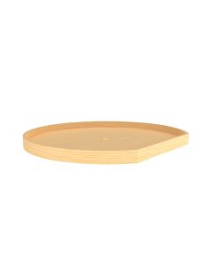 31" D-Shape Wood Lazy Susan -Single, non-drilled With Bearing/Stop Natural, SKU: 4WLS201-31-BS52