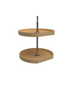 22" D-Shape Wood Lazy Susan -2 Shelf Set Natural, SKU: 4WLS272-22-52