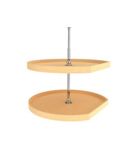 31" D-Shape Wood Lazy Susan -2 Shelf Set Natural, SKU: 4WLS272-31-52