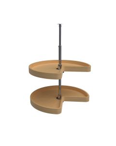 24" Kidney Shape Wood Lazy Susan -2 Shelf Set Natural, SKU: 4WLS472-24-52